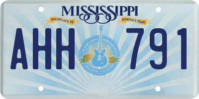 MS license plate AHH791