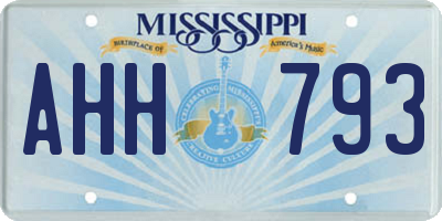MS license plate AHH793