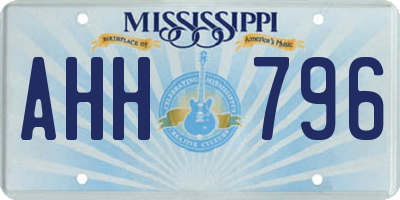 MS license plate AHH796