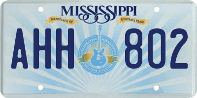 MS license plate AHH802
