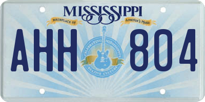 MS license plate AHH804