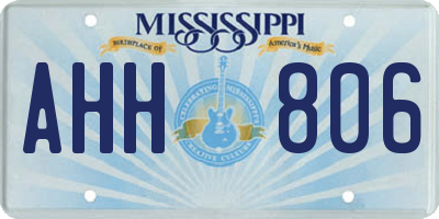 MS license plate AHH806