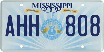 MS license plate AHH808