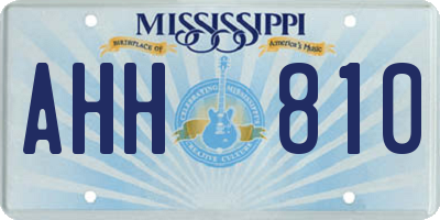 MS license plate AHH810