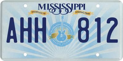 MS license plate AHH812
