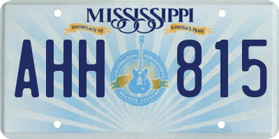 MS license plate AHH815