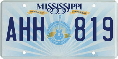 MS license plate AHH819
