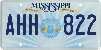 MS license plate AHH822