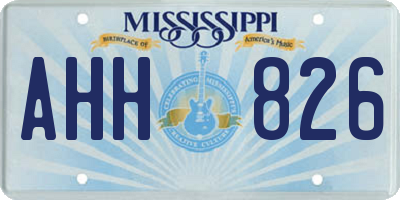 MS license plate AHH826