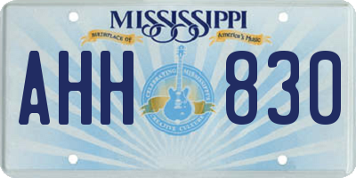MS license plate AHH830
