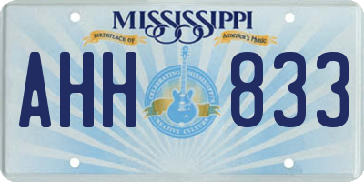 MS license plate AHH833