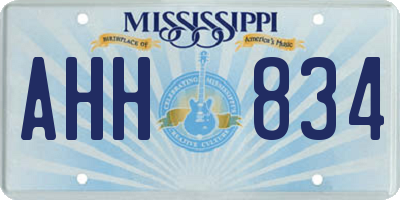 MS license plate AHH834