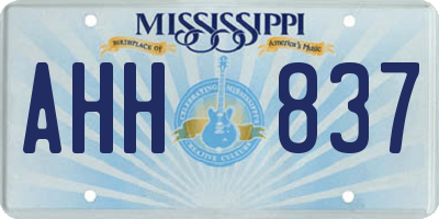 MS license plate AHH837