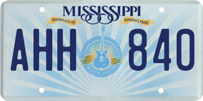 MS license plate AHH840