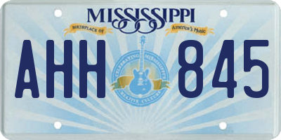 MS license plate AHH845