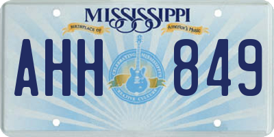 MS license plate AHH849