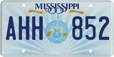 MS license plate AHH852