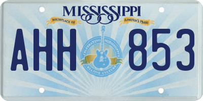 MS license plate AHH853