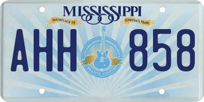 MS license plate AHH858