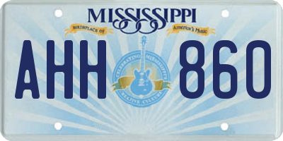 MS license plate AHH860