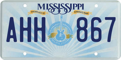 MS license plate AHH867