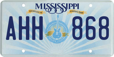 MS license plate AHH868