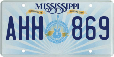 MS license plate AHH869