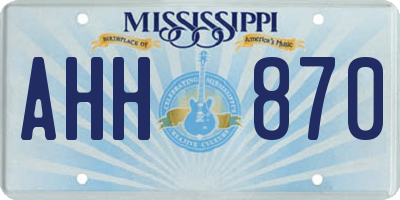 MS license plate AHH870