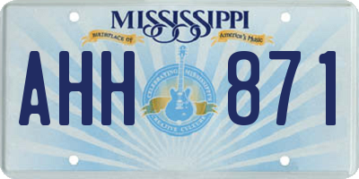 MS license plate AHH871