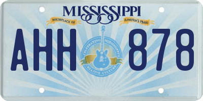 MS license plate AHH878