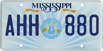 MS license plate AHH880