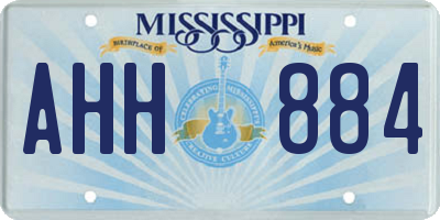 MS license plate AHH884