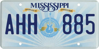 MS license plate AHH885
