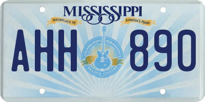 MS license plate AHH890