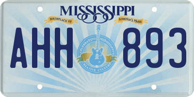 MS license plate AHH893