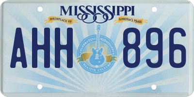 MS license plate AHH896