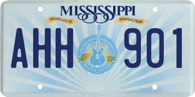 MS license plate AHH901