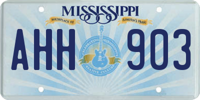 MS license plate AHH903