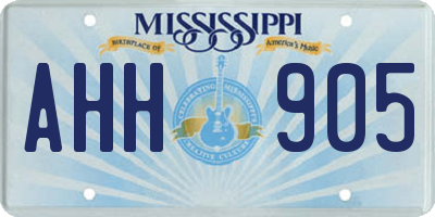 MS license plate AHH905