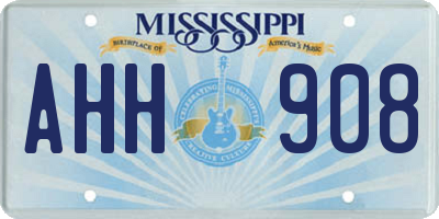 MS license plate AHH908