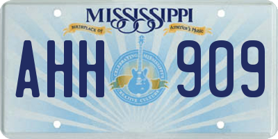 MS license plate AHH909