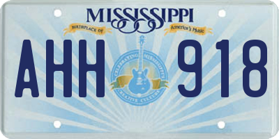 MS license plate AHH918