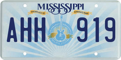 MS license plate AHH919