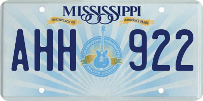 MS license plate AHH922