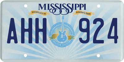 MS license plate AHH924