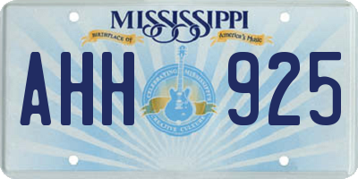 MS license plate AHH925