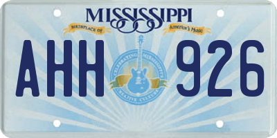 MS license plate AHH926