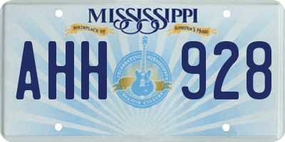MS license plate AHH928