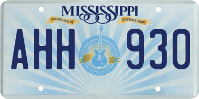 MS license plate AHH930