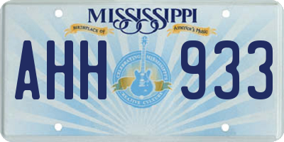 MS license plate AHH933